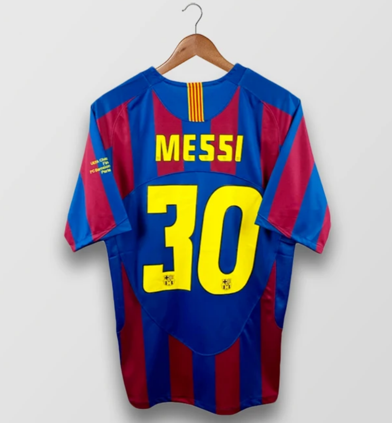 2005-06 Barcelona Retro Home Kit Soccer Jersey MESSI #30